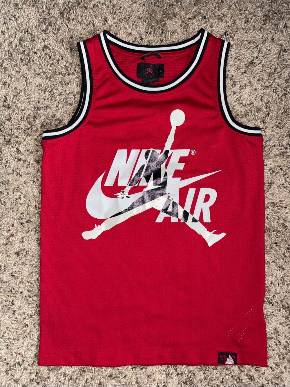 Nike Red & White Jordan Graphic Basketball Tank